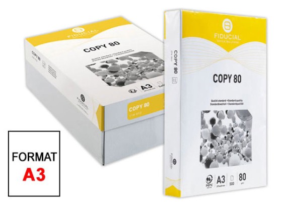1 Carton de 3 Ramettes de 500 feuilles de papier blanc A3 80g COPY 80