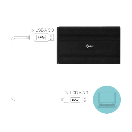 I-TEC MySafe Advance AluBasic 2.5p USB 3.0 Case 6.4cm 2.5p SATA HDD HDD external Enclosure SuperSpeed Black Aluminium