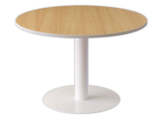 1 Table EASYDESK ronde Ø115cm pied blancplateau hêtre