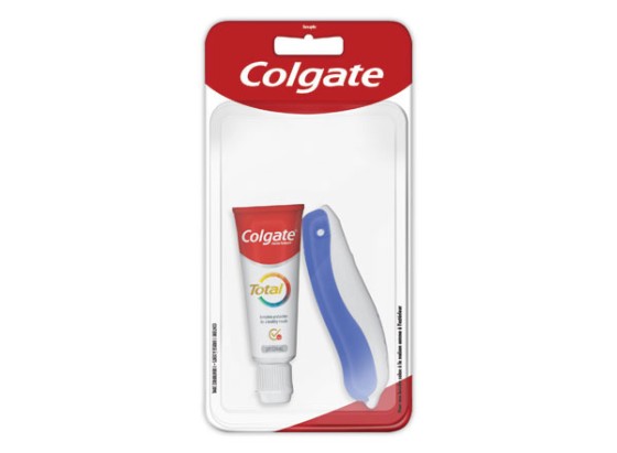 1 Kit de voyage avec brosse à dents pliable et dentifrice 19ml