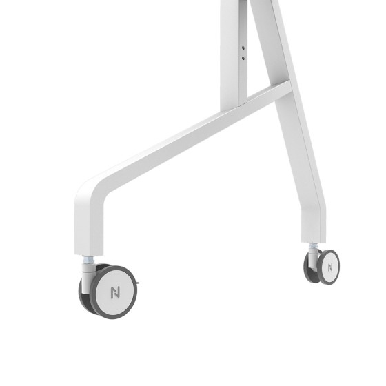 NEOMOUNTS FL50-575WH1 Support au sol mobile pour écran 65-110p - étagère multimédia incluse - installation rapide - TÜV