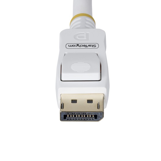 StarTech.com Câble DisplayPort 1.2 de 1,8m Blanc Certifié VESA, 4K 60Hz, 21.6Gbps, Connecteurs DP Verrouillables, Câble DisplayPort DP 1.2, Câble de Moniteur DP, M/M