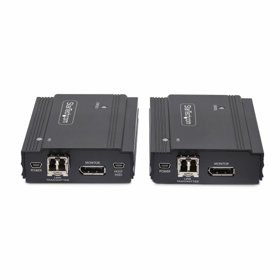 StarTech.com Extendeur KVM DisplayPort sur Fibre Optique, 4K 60Hz, Kit d'Extension de Console, Jusqu'à 300m (Multi-Mode) avec Modules SFP+ Pré-Installés, 3x USB HID