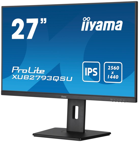 iiyama ProLite XUB2793QSU-B7 - Écran LED - 27" - 2560 x 1440 QHD @ 100 Hz - IPS - 300 cd/m² - 1300:1 - 1 ms - HDMI, DisplayPort - haut-parleurs - noir, mat
