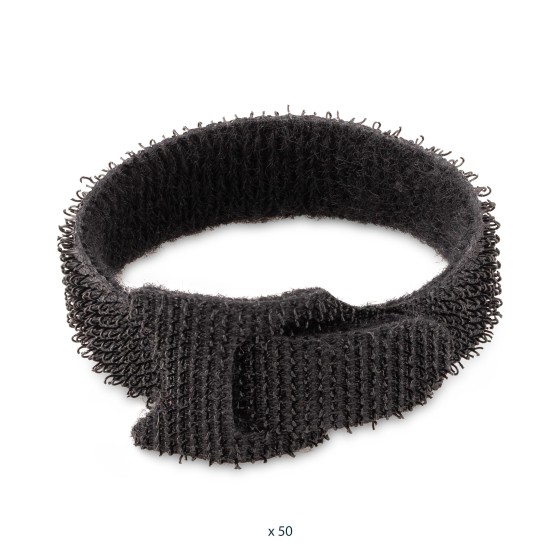 StarTech.com Attaches de Câbles Auto-Agrippantes de 15cm - Noir - Lot x50 - Attache câble - crochet et boucle - 15 m - noir (pack de 50)