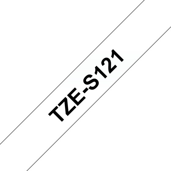 BROTHER P-TOUCH TZE-S121 noir sur clear 9mm extra gluey