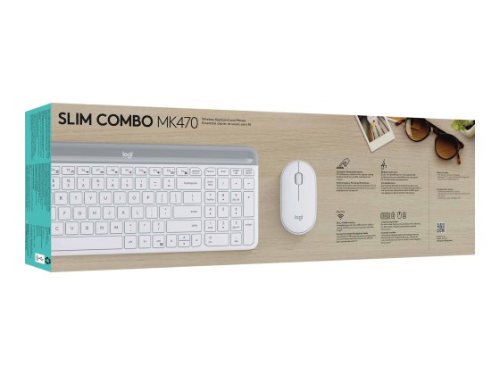 Logitech MK470 clavier Souris incluse Bureau RF sans fil AZERTY Français Blanc