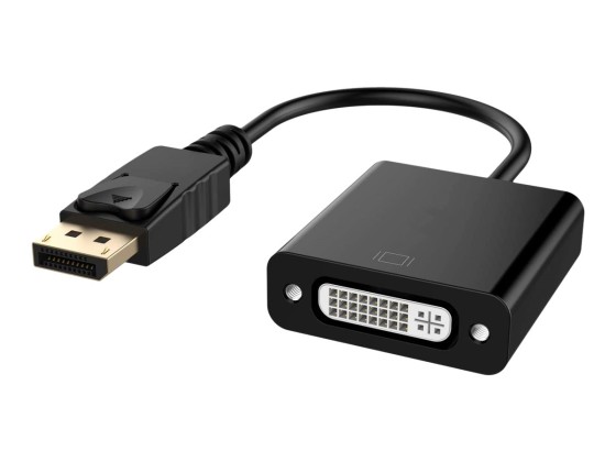 DLH - Adaptateur vidéo - DisplayPort (M) pour DVI-I (F) - 15 cm - noir