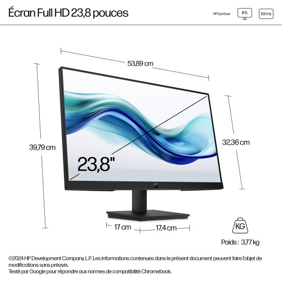 Bundle HP 1x HP Écran Series 3 Pro 324pf 23.8p FHD 1920x1080 HDMI VGA DisplayPort + 1x HP USB-C Dock G5