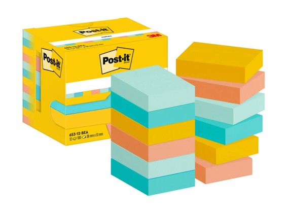 1 Lot de 12 Notes Beachside, 38 x 51 mm, 100 feuilles