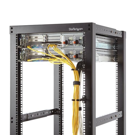 StarTech.com Anneau Métallique Gestion de Câbles Vertical pour Racks de Serveur 1U - Anneau en D Passe Câbles 5,7 cm x 10 cm - Anneau pour passage de câbles - noir - 1U - pour P/N: RACK-18U-20-WALL-OA, RACK-21U-20-WALL-OA, RACK-24U-20-WALL-OA, RK3236BKF,