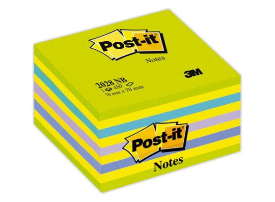 1 Cube Post-it® Couleurs Rêve Intense, 76 x 76 mm, 450 feuilles