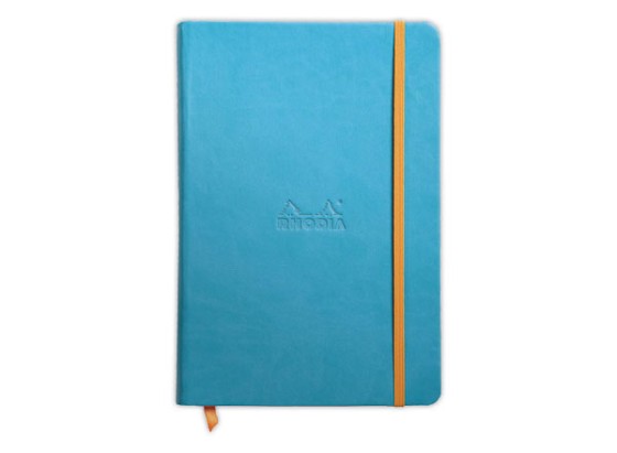 1 Carnet broché RhodiaramaA5 192 pages,ligné,couverture rigide turquoise