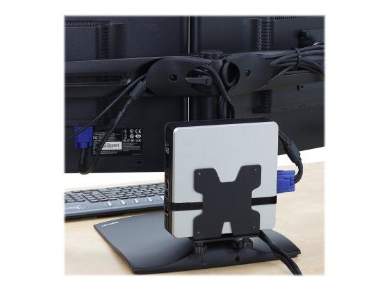 Ergotron - Support mini PC - montable sous bureau, montable sur poteau, montage sur rail mural, possibilité de montage sur support VESA - noir - pour Ergotron Bras pour écran NX, LX bi-écrans juxtaposés