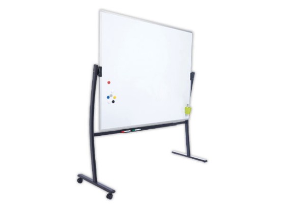 1 Tableau blanc pivotant et mobile effaçable à sec 120 x 150 cm