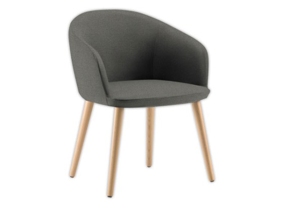 1 Fauteuil MILOS 4 pieds boisl gris