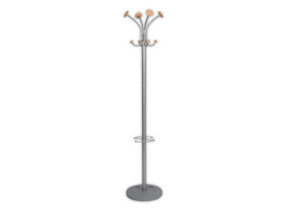 1 Portemanteau Vienna 4 doubles patères-Alu et bois