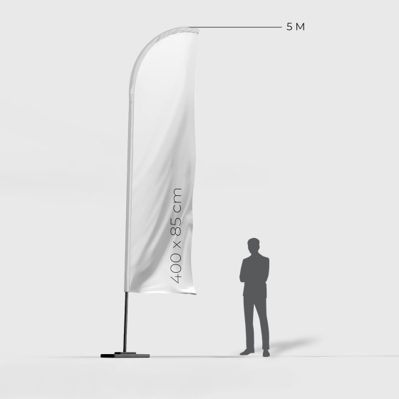 VOILE BEACHFLAG CLASSIQUE DROIT 400 X 85 CM