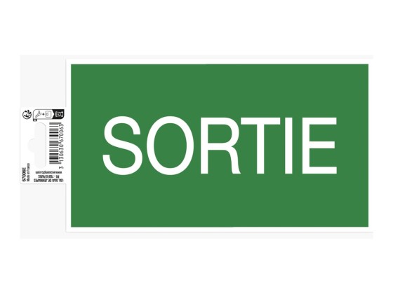 1 Panneau adhésif Sortie 20 cm - Vert