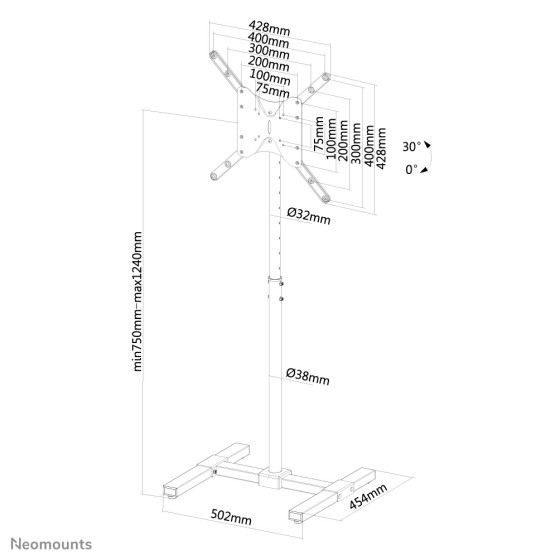 NEOMOUNTS NS-FS100BLACK Support au sol 10-55p