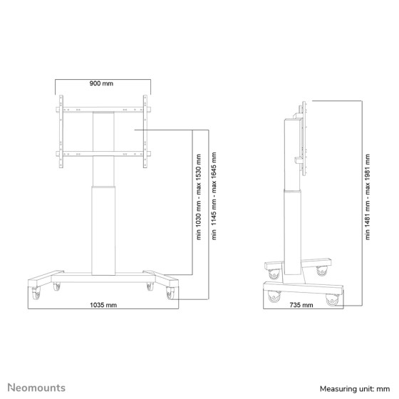 NEOMOUNTS PLASMA-M2250SILVER Chariot pour écran 42-100p - motorisé