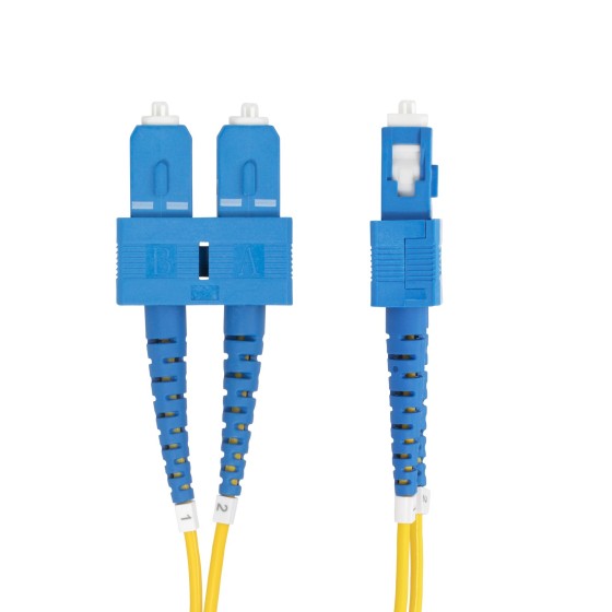 StarTech.com Câble Fibre Optique de 2m Duplex Monomode SC à SC (UPC) OS2, 9/125µm, 40G/100G, Cordon Fibre Optique, Insensible à la Courbure, Faible Perte d'Insertion, Cordon Patch Fibre LSZH