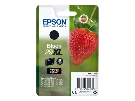 Epson Strawberry Singlepack Black 29XL Claria Home Ink