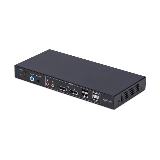 StarTech.com 2-Port Dual-Monitor DP KVM Switch w/Video Matrix, 4K 60Hz - Commutateur écran-clavier-souris/audio/USB - 2 x KVM / audio / USB - 1 utilisateur local - de bureau - Conformité TAA
