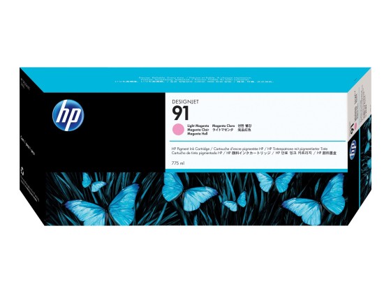 HP 91 original Ink cartridge C9471A light magenta standard capacity 775ml 1-pack with Vivera Ink cartridge