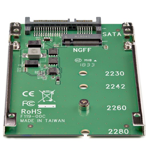StarTech.com Adaptateur M.2 SSD vers SATA 2,5" - Carte Convertisseur SSD M2 vers SATA 2.5" - Contrôleur de stockage - 1 Canal - SATA 6Gb/s - SATA 6Gb/s - pour P/N: BRACKET125PT, BRACKET125PTP, SATERASER4, SDOCK1EU3P2, SDOCK4U313, USB31C2SAT3