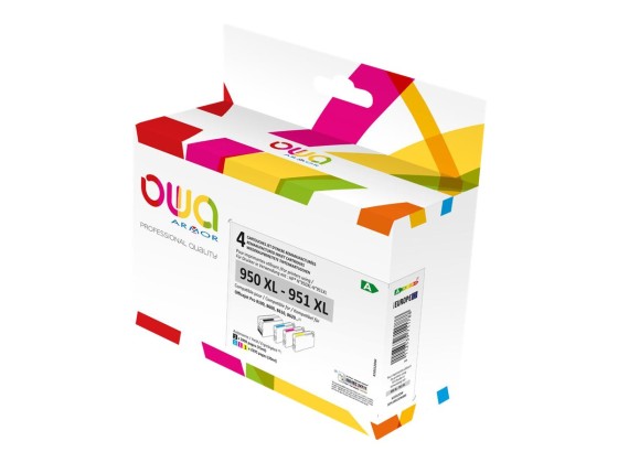 1 Pack de 4 Cartouche d'encre ARMOR noire et couleurs compatible HP 950XL