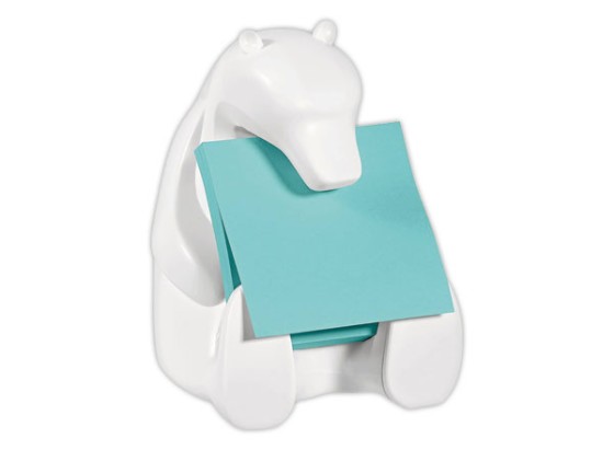 1 Dévidoir Z-Notes ours Post-it + bloc Super Sticky bleu 45 feuilles