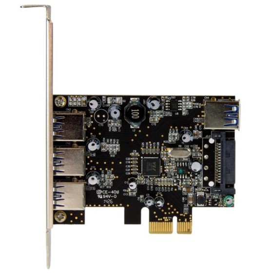 StarTech.com Carte contrôleur PCI Express à 4 ports USB 3.0 - 3 externes 1 interne - Adaptateur PCIe USB avec UASP - Adaptateur USB - PCIe 2.0 profil bas - USB 3.0 x 4 - pour P/N: CFASTRWU3, ST1030USBM, ST43004UA, ST4300MINI, TB31PCIEX16