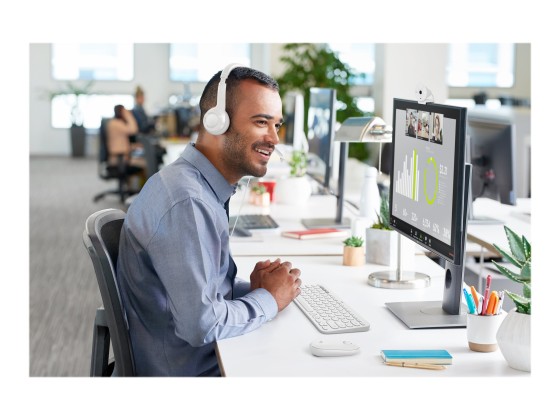 LOGITECH H390 Headset on-ear wired USB-A off-white