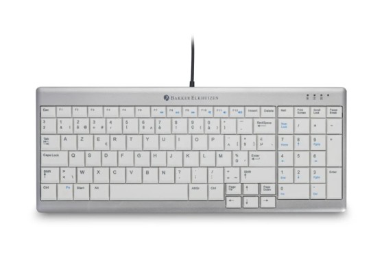 BakkerElkhuizen UltraBoard 960 clavier Bureau USB AZERTY Français Gris clair, Blanc