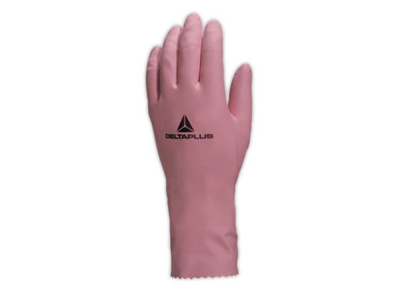 1 Lot de 2 Gants menage latex rose taille 8