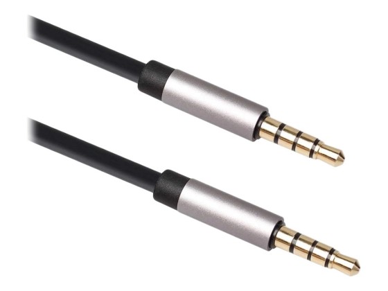 DLH - Câble audio - mini-téléphone stéréo 3,5 mm 4 pôles mâle pour mini-téléphone stéréo 3,5 mm 4 pôles mâle - 2 m - noir