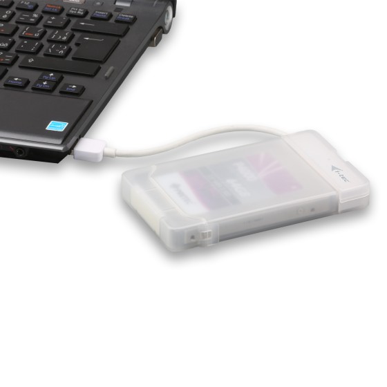 I-TEC USB 3.0 Advance MySafe Easy Enclosure 6.4cm 2.5p External Enclosure for SATA HDD itegrated cable white