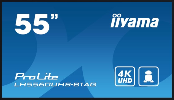 iiyama ProLite LH5560UHS-B1AG - Classe de diagonale 55" (54.6" visualisable) écran LCD rétro-éclairé par LED - signalisation numérique - avec lecteur multimédia SoC intégré - 4K UHD (2160p) 3840 x 2160 - éclairage périphérique - noir, finition matte