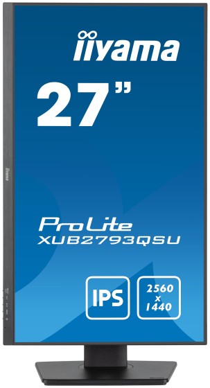 iiyama ProLite XUB2793QSU-B7 - Écran LED - 27" - 2560 x 1440 QHD @ 100 Hz - IPS - 300 cd/m² - 1300:1 - 1 ms - HDMI, DisplayPort - haut-parleurs - noir, mat
