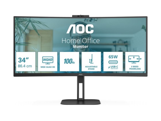 AOC CU34V5C/BK 34p monitor HDMI DP USB