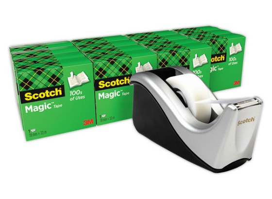 1 16 rouleaux SCOTCH Magic + 1 dévidoir C60 argenté