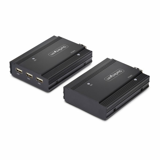 StarTech.com Extendeur KVM DisplayPort sur Fibre Optique, 4K 60Hz, Kit d'Extension de Console, Jusqu'à 300m (Multi-Mode) avec Modules SFP+ Pré-Installés, 3x USB HID