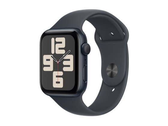 Apple Watch SE (GPS) - 2e génération - 44 mm - aluminium minuit - montre intelligente avec bande sport - fluoroélastomère - minuit - taille du bracelet : S/M - 32 Go - Wi-Fi 4, Bluetooth - 32.9 g