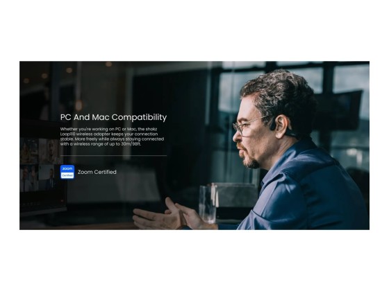 SHOKZ C110-AA-BK écouteur/casque Sans fil Crochets auriculaires Bureau/Centre d'appels USB Type-A Bluetooth Noir