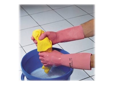 1 Lot de 2 Gants menage latex rose taille 8