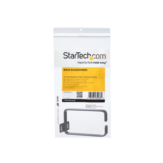 StarTech.com Anneau Métallique Gestion de Câbles Vertical pour Racks de Serveur 1U - Anneau en D Passe Câbles 5,7 cm x 10 cm - Anneau pour passage de câbles - noir - 1U - pour P/N: RACK-18U-20-WALL-OA, RACK-21U-20-WALL-OA, RACK-24U-20-WALL-OA, RK3236BKF,
