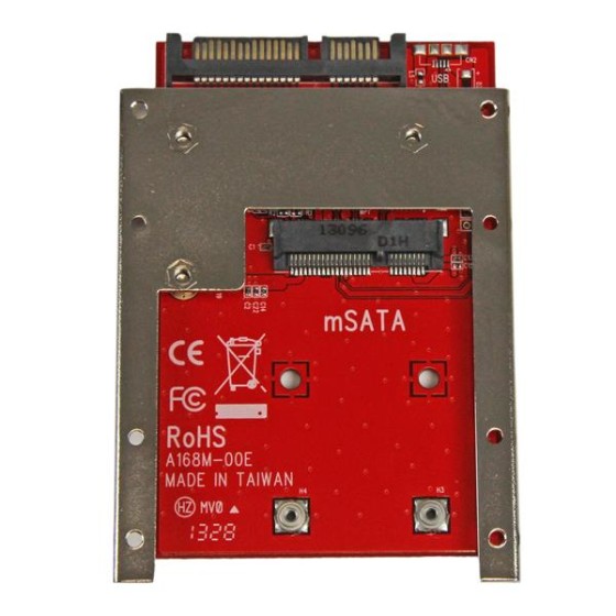 StarTech.com Adaptateur mSATA SSD vers SATA 2,5" - Carte Convertisseur mSATA SSD vers SATA 2,5" - Contrôleur de stockage - 1 Canal - SATA 6Gb/s - SATA 6Gb/s - pour P/N: BRACKET125PT, BRACKET125PTP, SATERASER4, SDOCK1EU3P2, SDOCK4U313, USB31C2SAT3