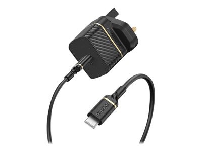 OtterBox UK Wall Charger 20W - 1X USB-C 20W USB-PD + USB C-C Cable 1m Black