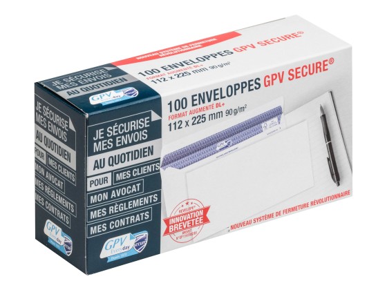 1 Boite de 100 Enveloppes Secure blanches 112x225 mm 90g GPV